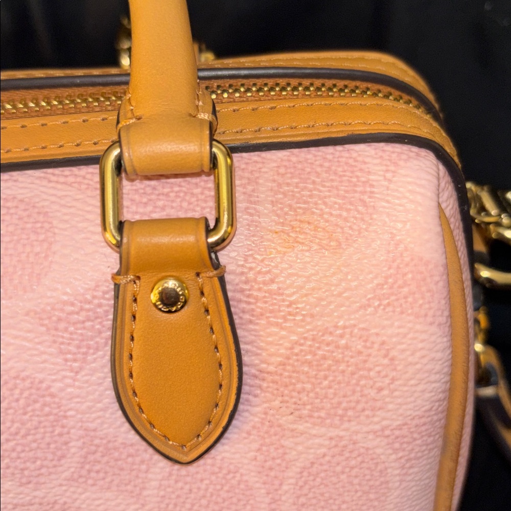 Coach Pink and Tan Satchel Bag - Picture 6 of 12